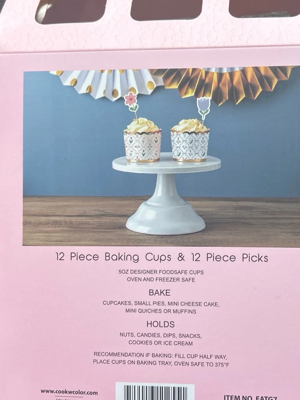 CWC Pink Floral Baking Cups & Picks Set - 24-Piece